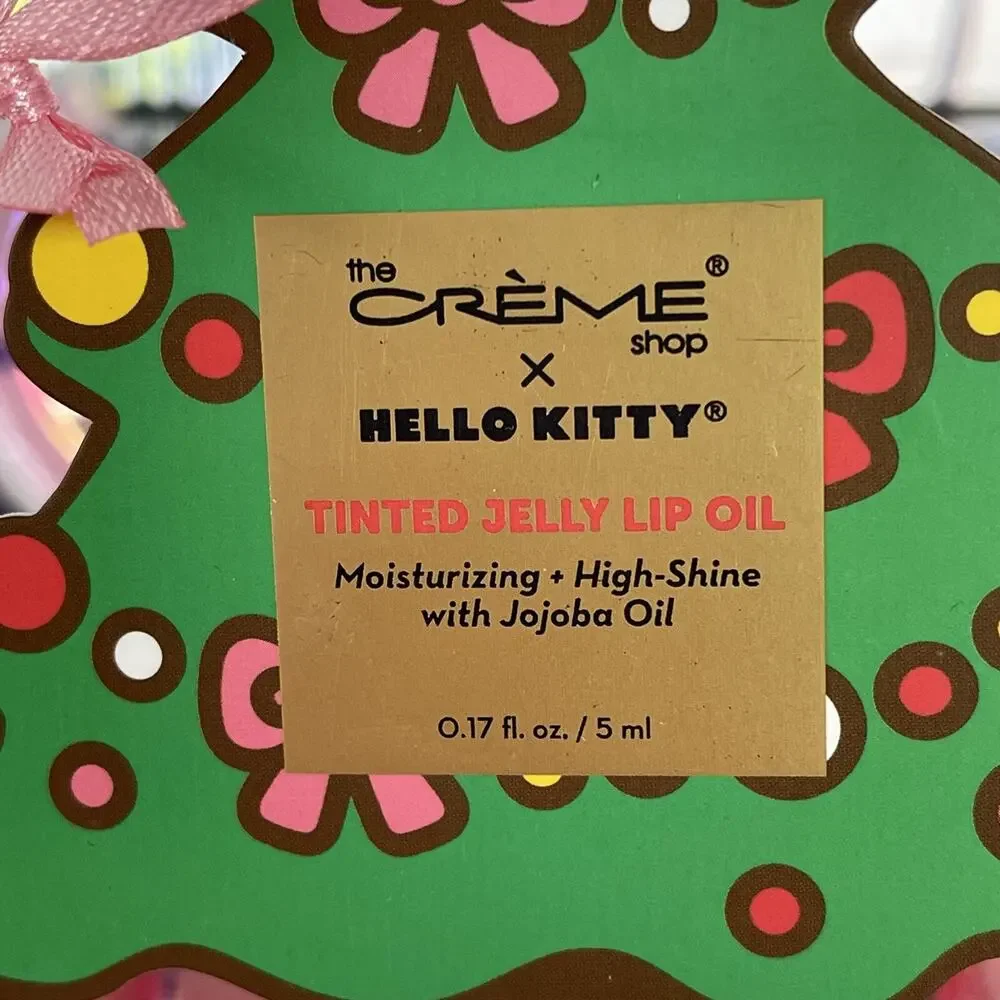 The Creme Shop Hello Kitty Christmas Lip Oil Tinted Jelly Crystal Rose Sanrio